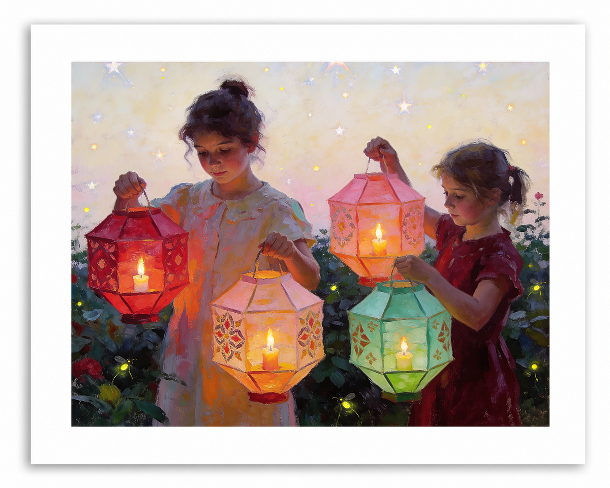 By Lantern Light – vintage-inspired fine art print by Maison Vintage, museum-quality wall art