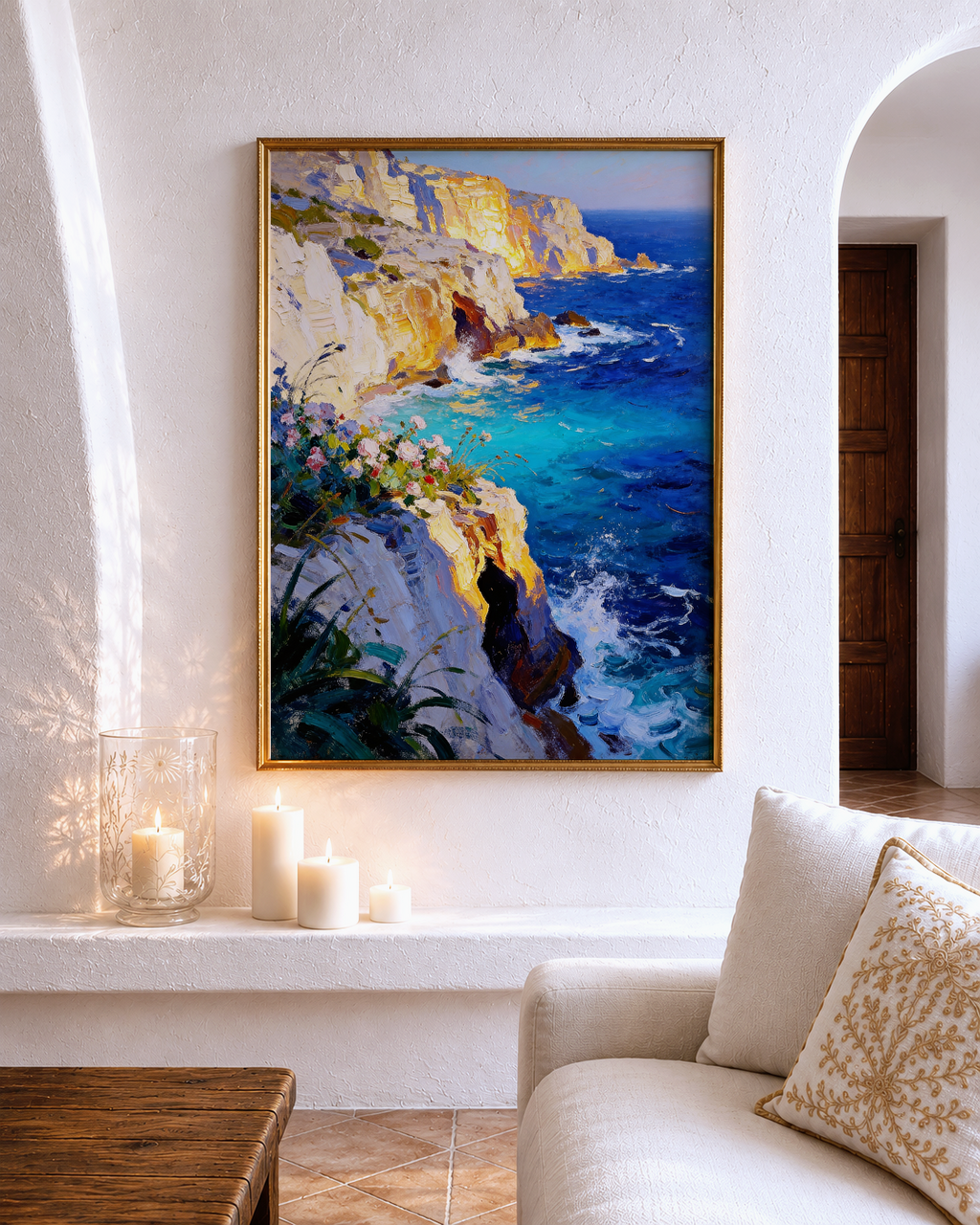 Cliffs of Endless Summer – vintage-inspired fine art print by Maison Vintage, museum-quality wall art