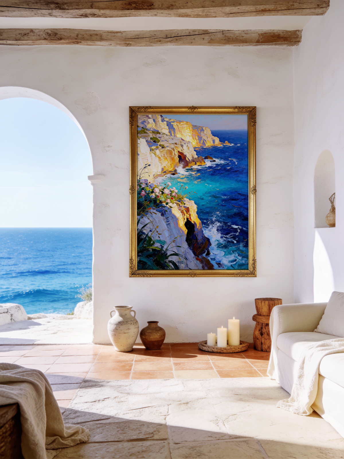 Cliffs of Endless Summer – vintage-inspired fine art print by Maison Vintage, museum-quality wall art