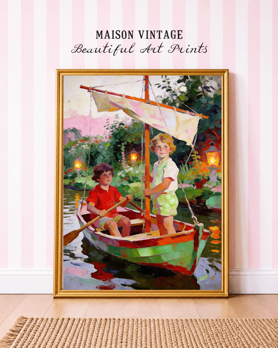 Little Adventurers – vintage-inspired fine art print by Maison Vintage, museum-quality wall art