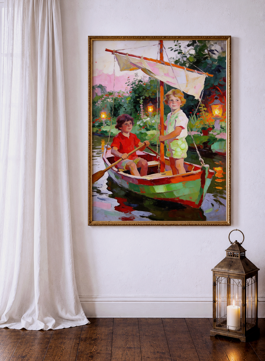 Little Adventurers – vintage-inspired fine art print by Maison Vintage, museum-quality wall art