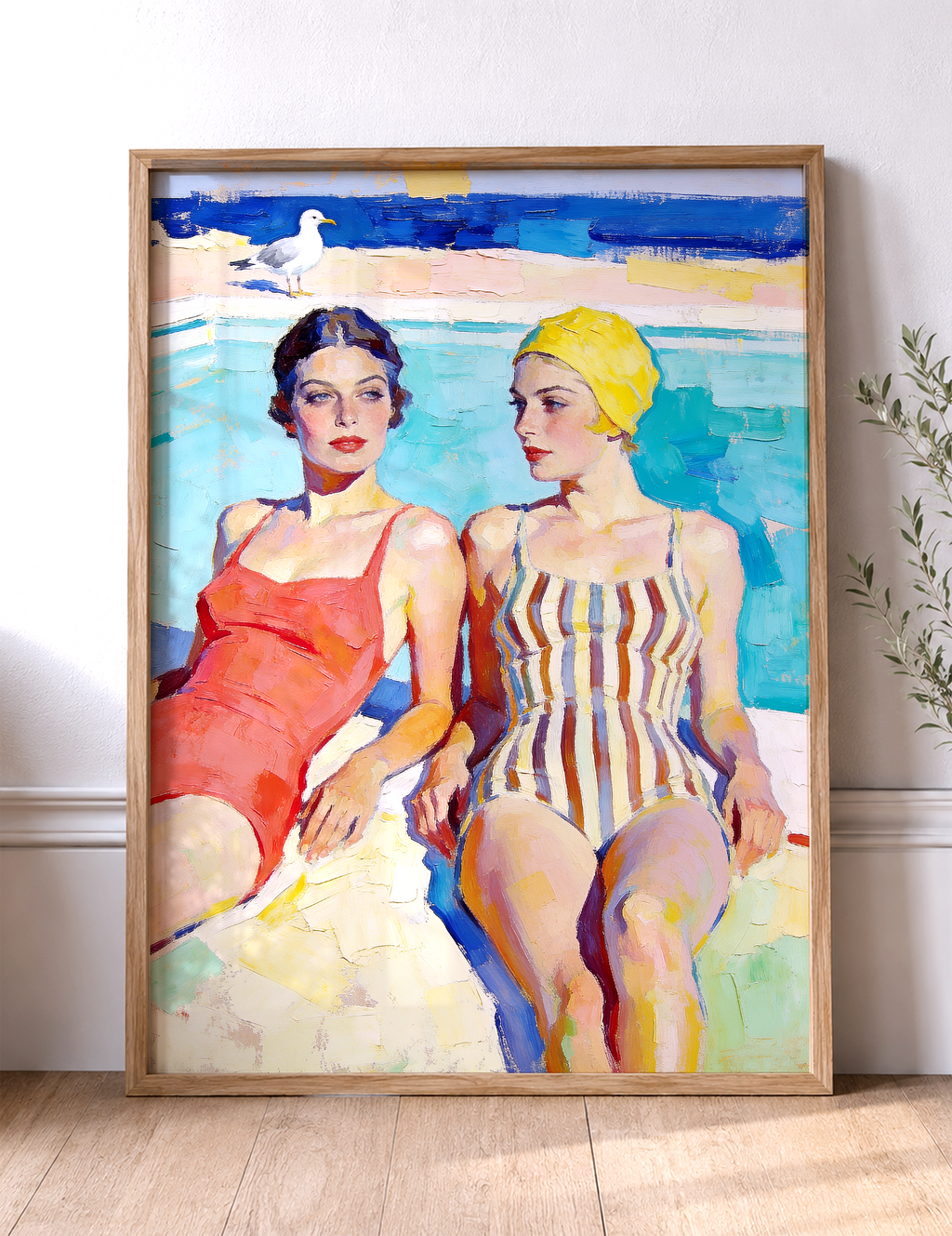 The Yellow Swim Cap – vintage-inspired fine art print by Maison Vintage, museum-quality wall art