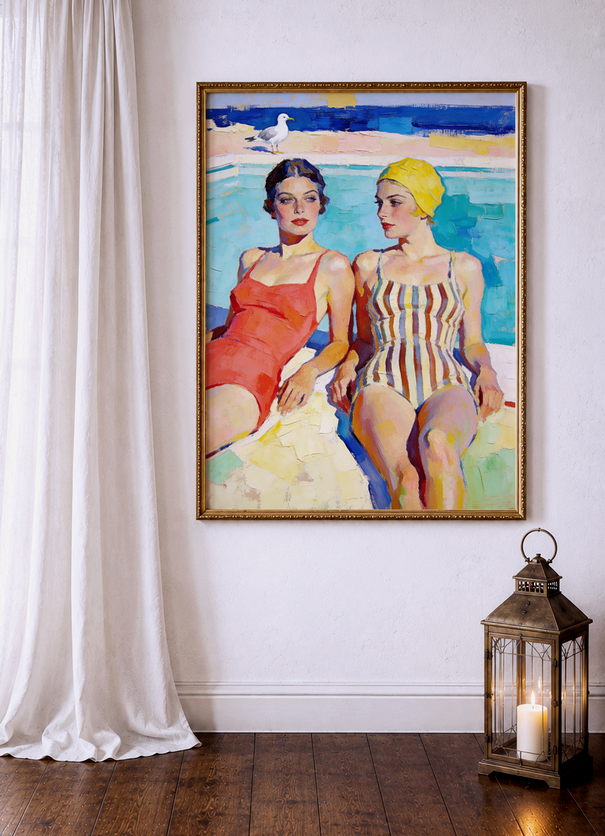 The Yellow Swim Cap – vintage-inspired fine art print by Maison Vintage, museum-quality wall art