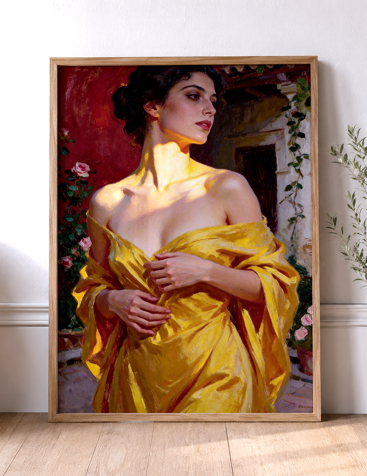 Portrait in Golden Light – vintage-inspired fine art print by Maison Vintage, museum-quality wall art