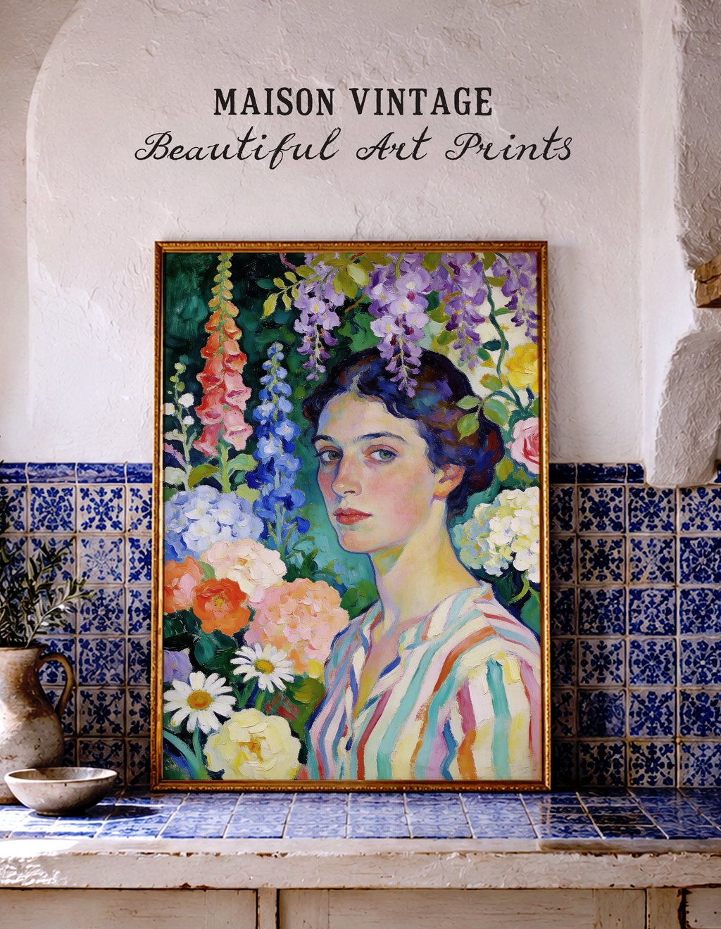 Spring Portrait – vintage-inspired fine art print by Maison Vintage, museum-quality wall art