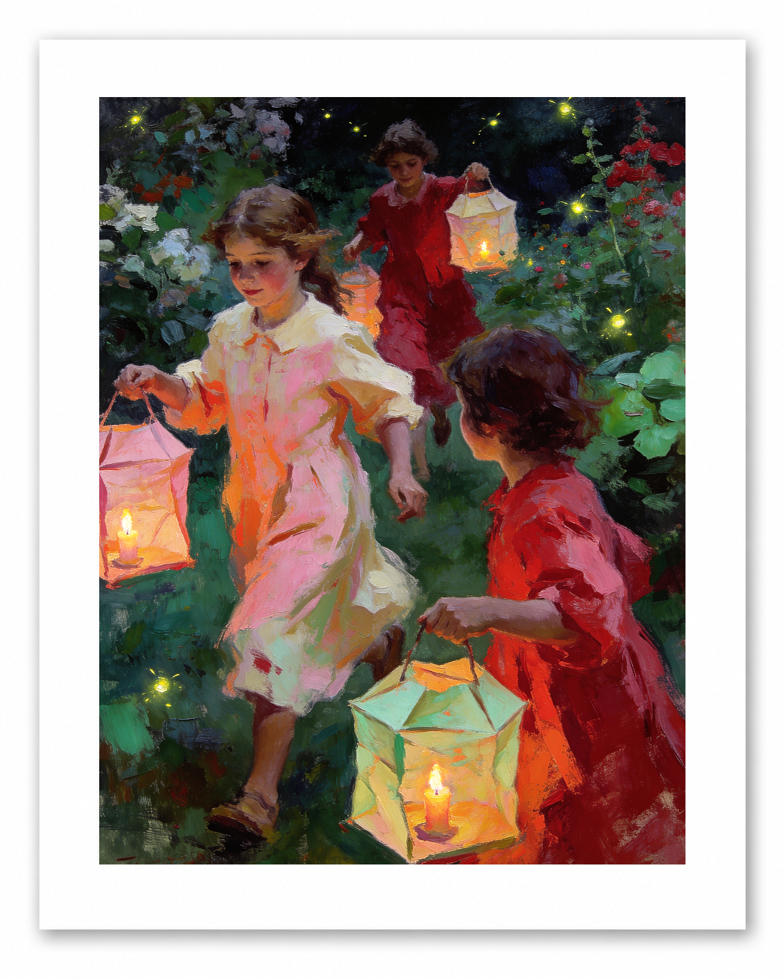 The Lantern Walk – vintage-inspired fine art print by Maison Vintage, museum-quality wall art