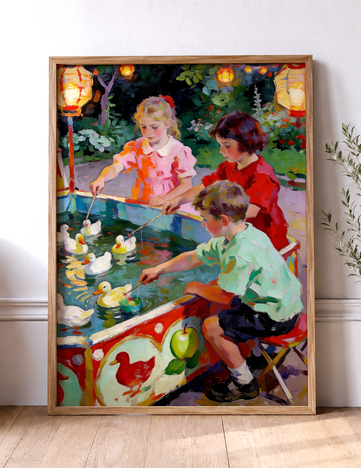 The Duck Pond Game – vintage-inspired fine art print by Maison Vintage, museum-quality wall art