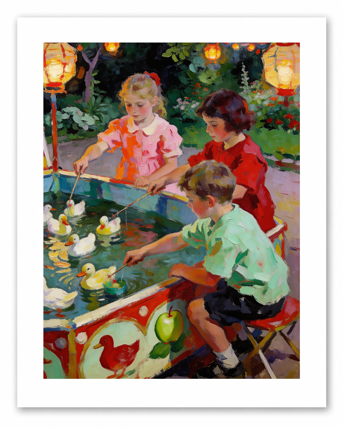 The Duck Pond Game – vintage-inspired fine art print by Maison Vintage, museum-quality wall art