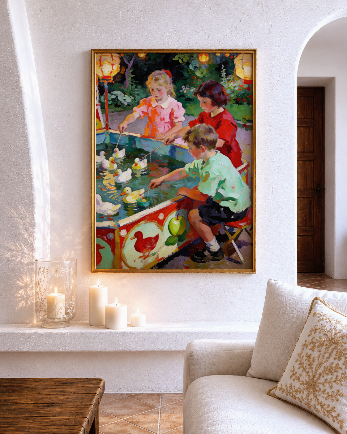 The Duck Pond Game – vintage-inspired fine art print by Maison Vintage, museum-quality wall art