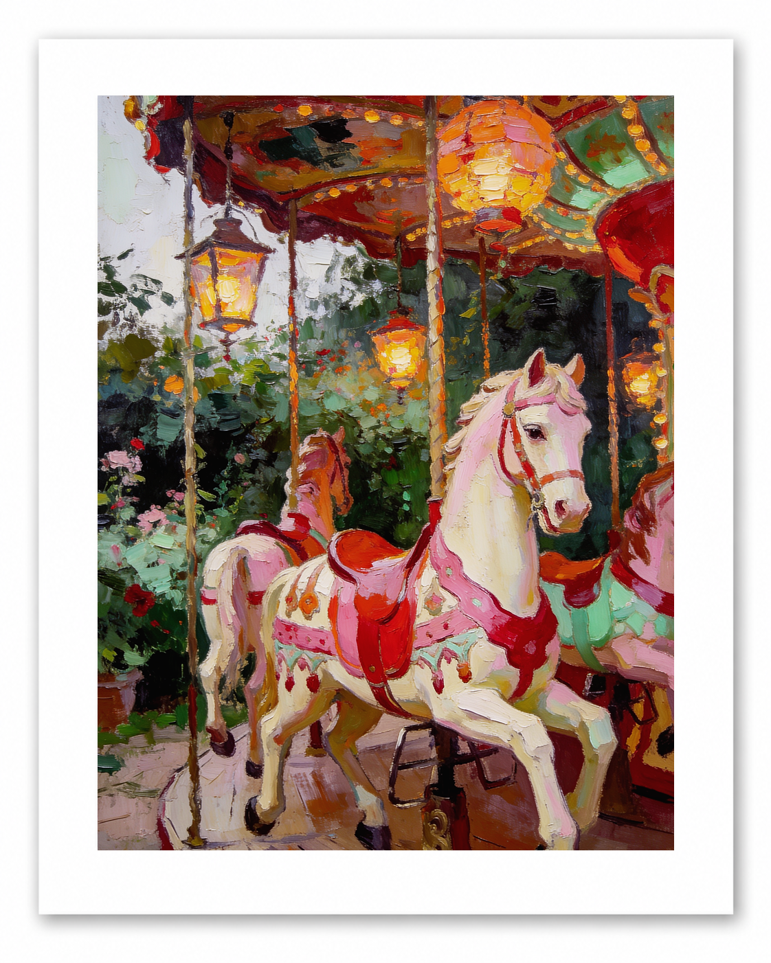 The Enchanted Carousel – vintage-inspired fine art print by Maison Vintage, museum-quality wall art