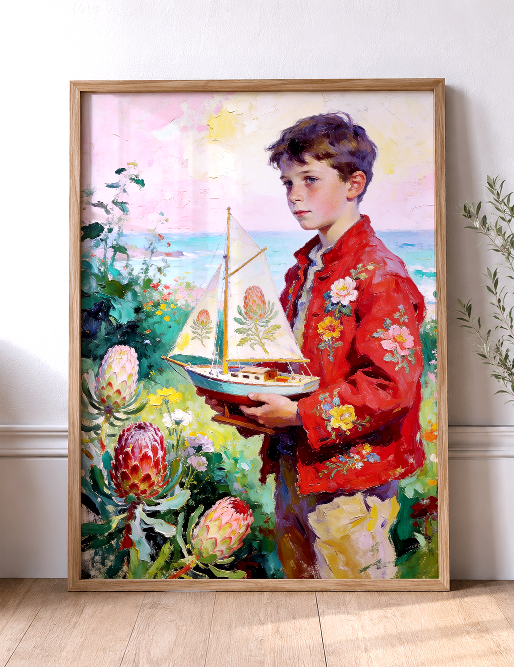 The Flower Sailboat – vintage-inspired fine art print by Maison Vintage, museum-quality wall art