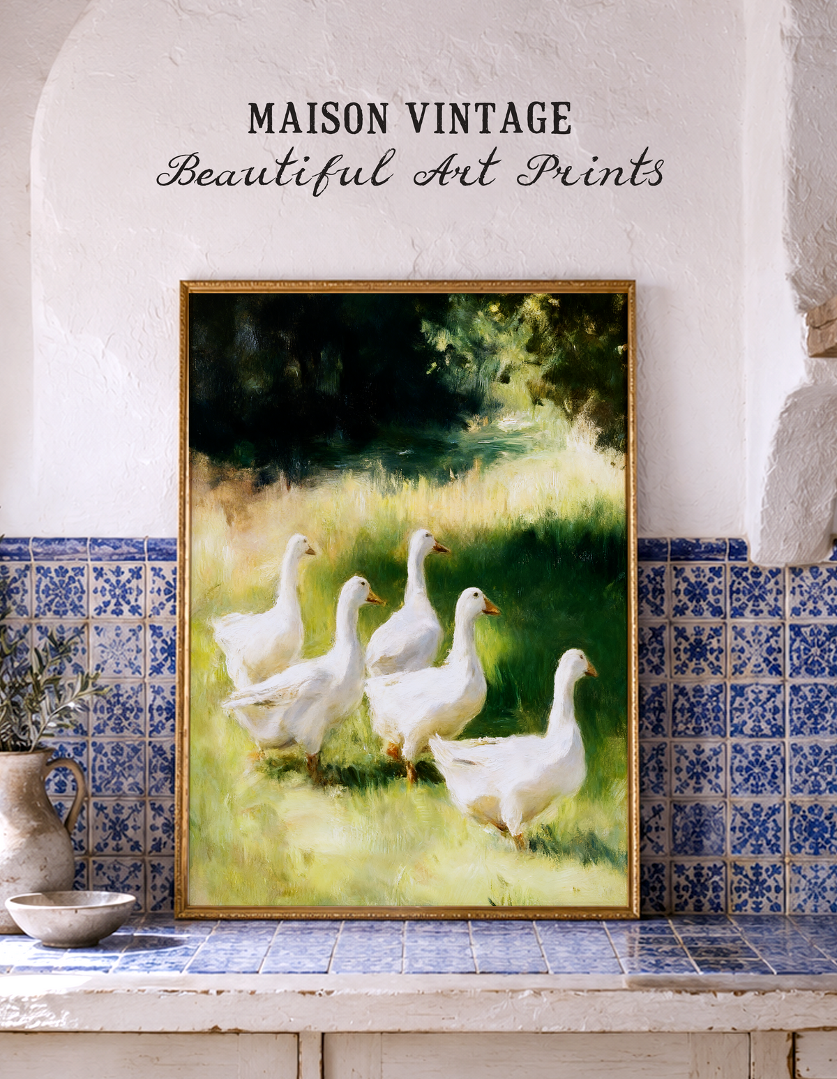 The Goose Meadow – vintage-inspired fine art print by Maison Vintage, museum-quality wall art