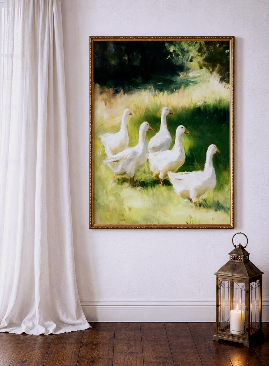 The Goose Meadow – vintage-inspired fine art print by Maison Vintage, museum-quality wall art
