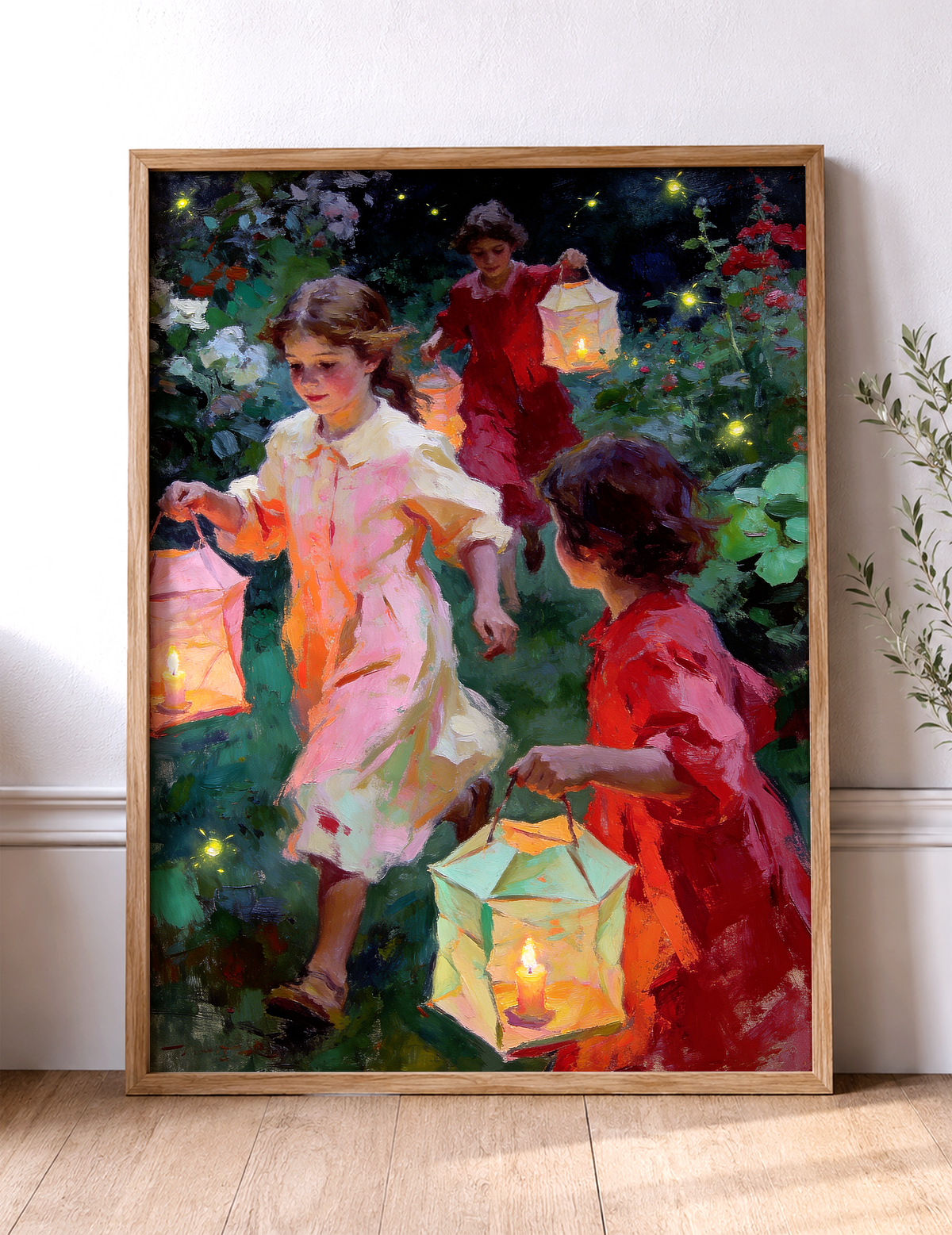 The Lantern Walk – vintage-inspired fine art print by Maison Vintage, museum-quality wall art