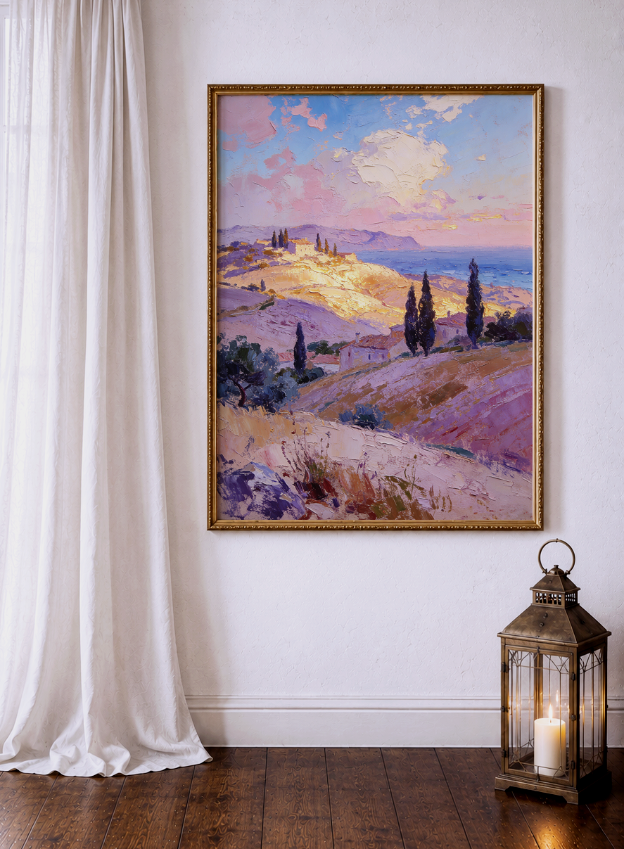 The Lavender Hills – vintage-inspired fine art print by Maison Vintage, museum-quality wall art