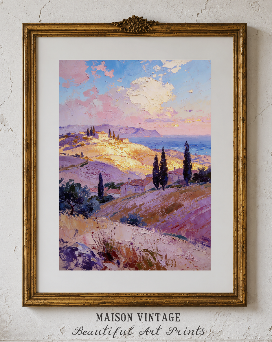 The Lavender Hills – vintage-inspired fine art print by Maison Vintage, museum-quality wall art