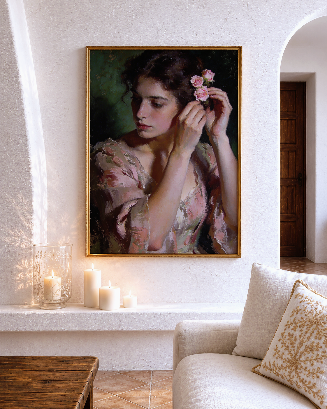 The Pale Roses – vintage-inspired fine art print by Maison Vintage, museum-quality wall art