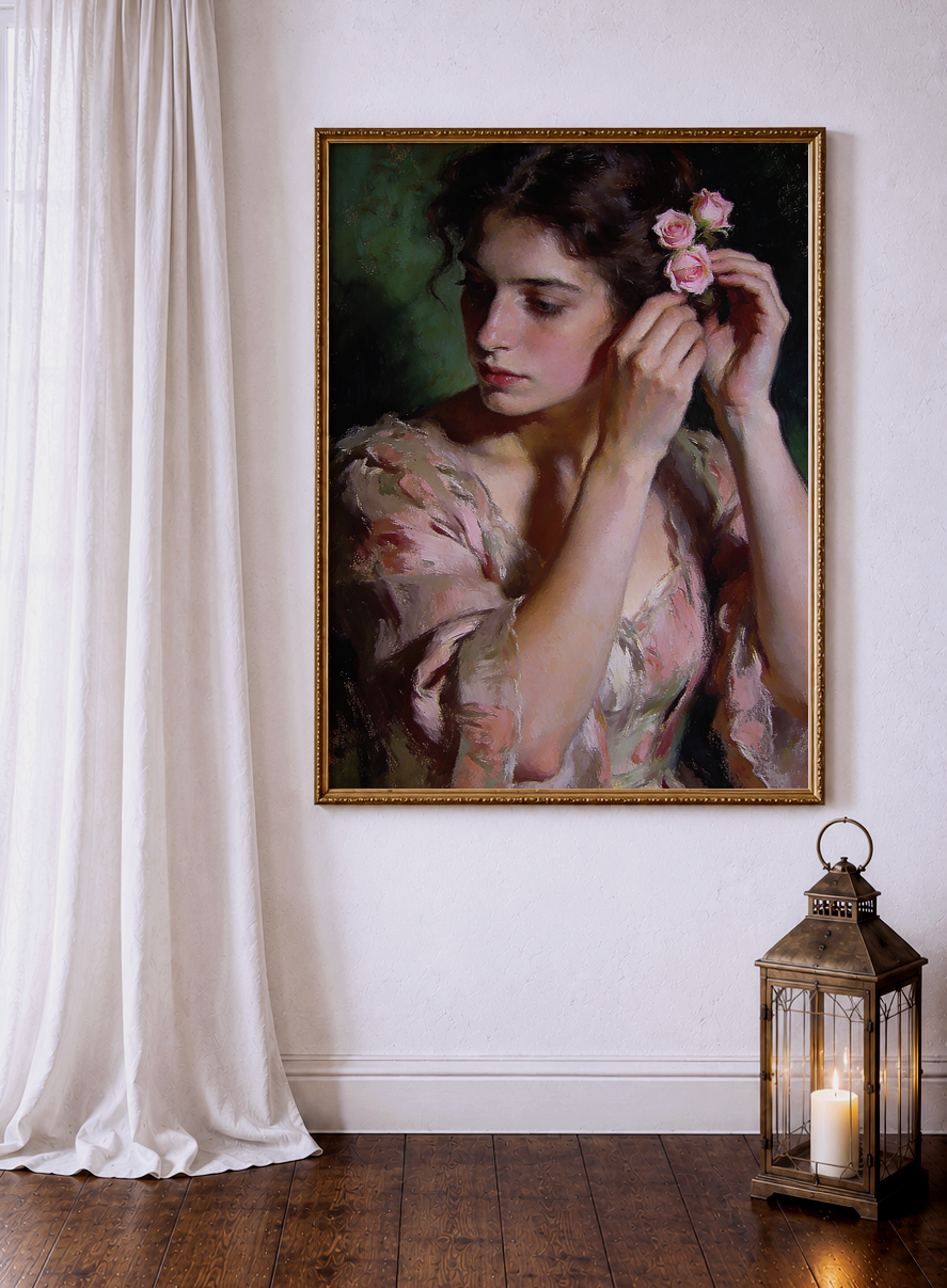 The Pale Roses – vintage-inspired fine art print by Maison Vintage, museum-quality wall art