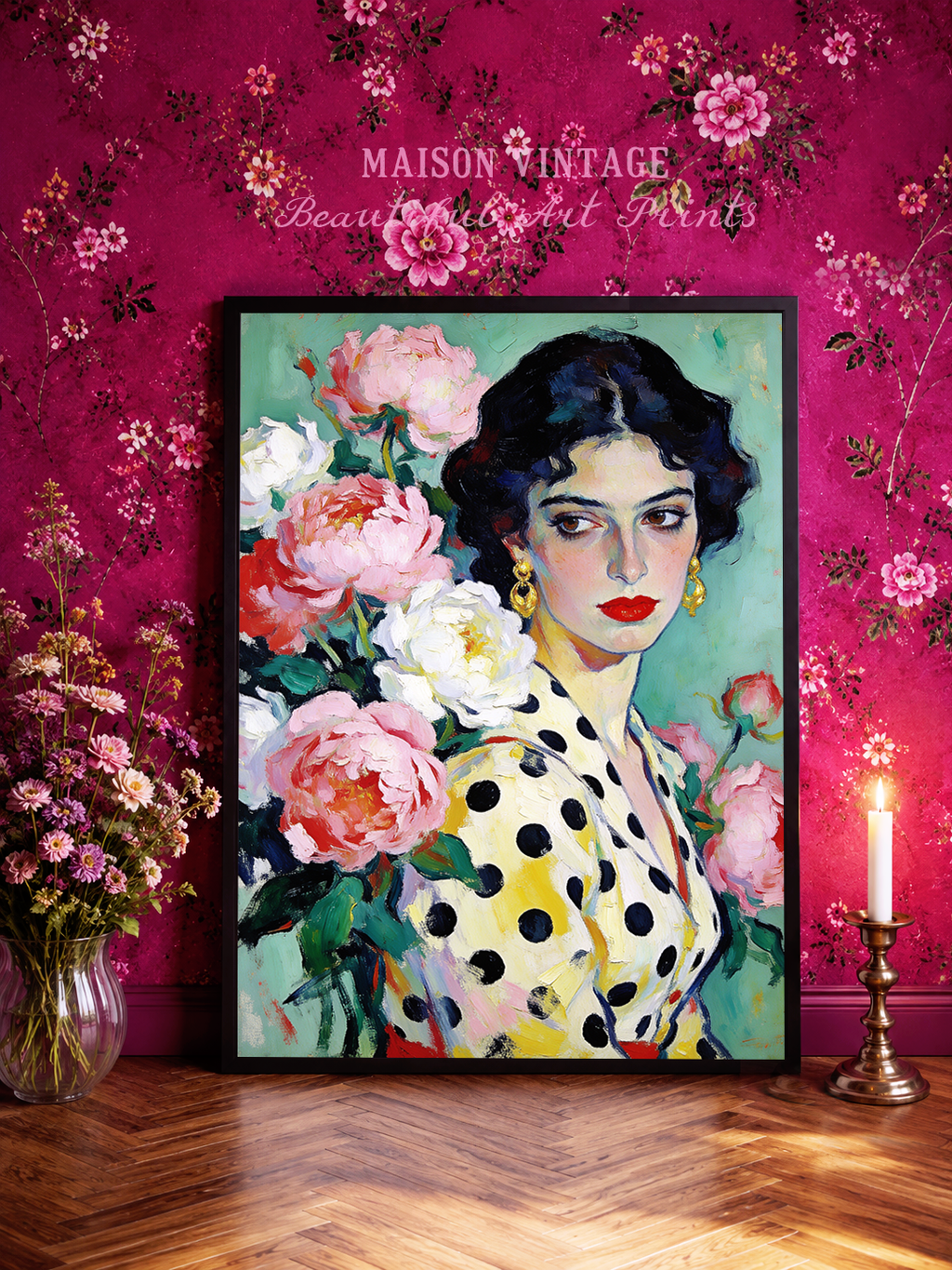 The Polka Dot Muse - Fine Art Print – vintage-inspired fine art print by Maison Vintage, museum-quality wall art