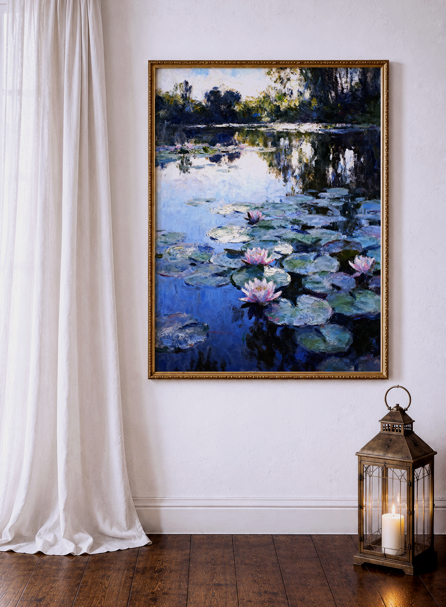 Water Lilies at Dusk – vintage-inspired fine art print by Maison Vintage, museum-quality wall art