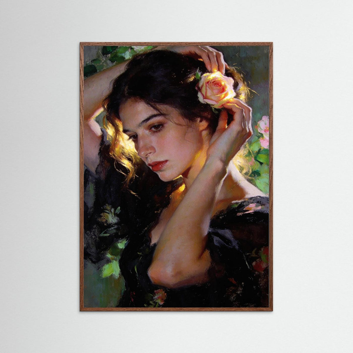 The Rose fine art print – vintage-inspired wall art by Maison Vintage displayed in an interior