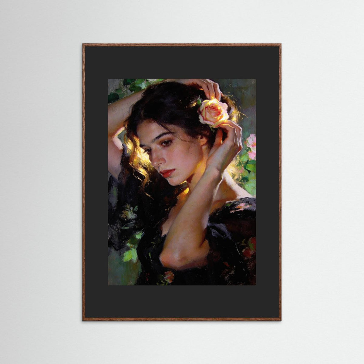 The Rose fine art print – vintage-inspired wall art by Maison Vintage displayed in an interior