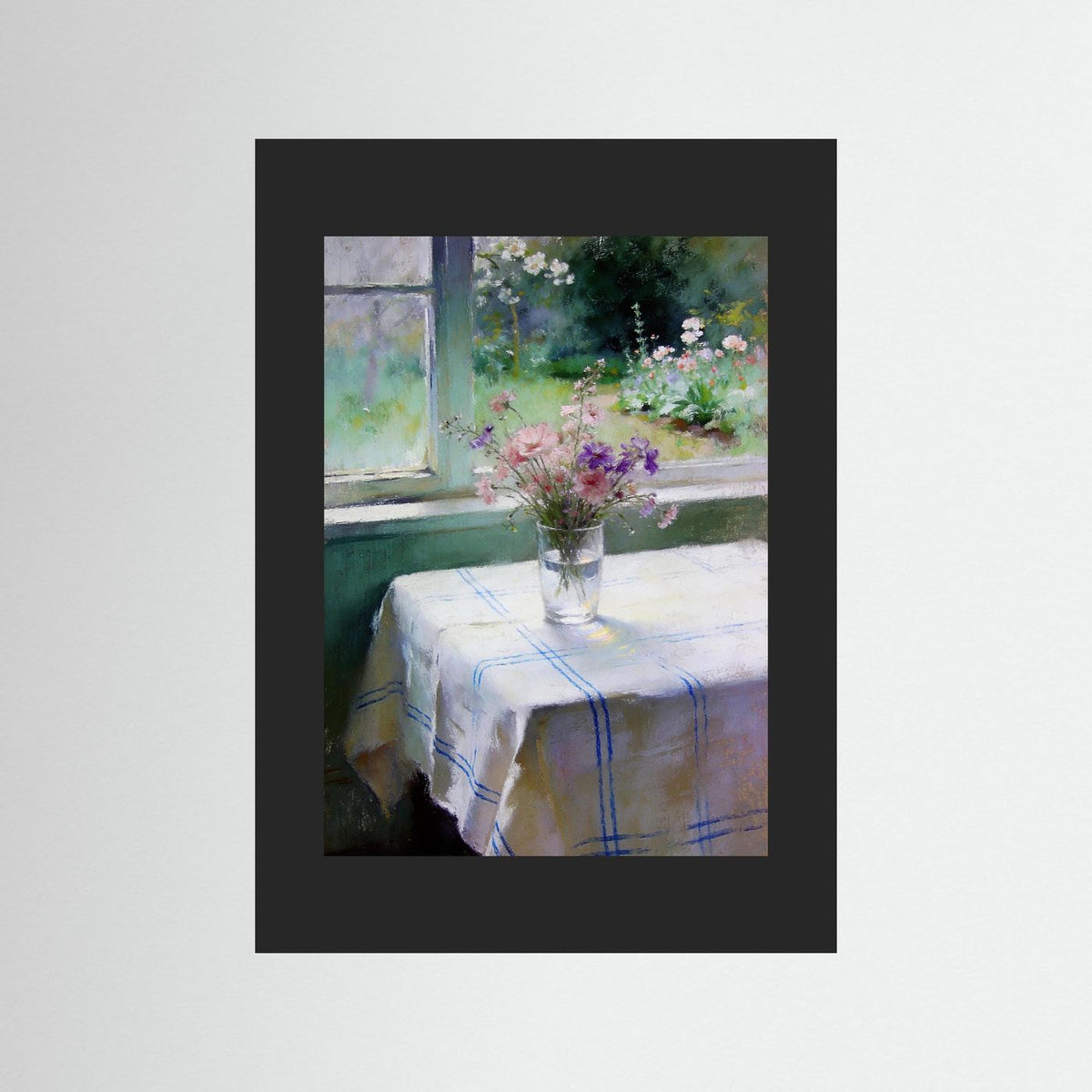 Flowers By The Open Window fine art print – vintage-inspired wall art by Maison Vintage displayed in an interior