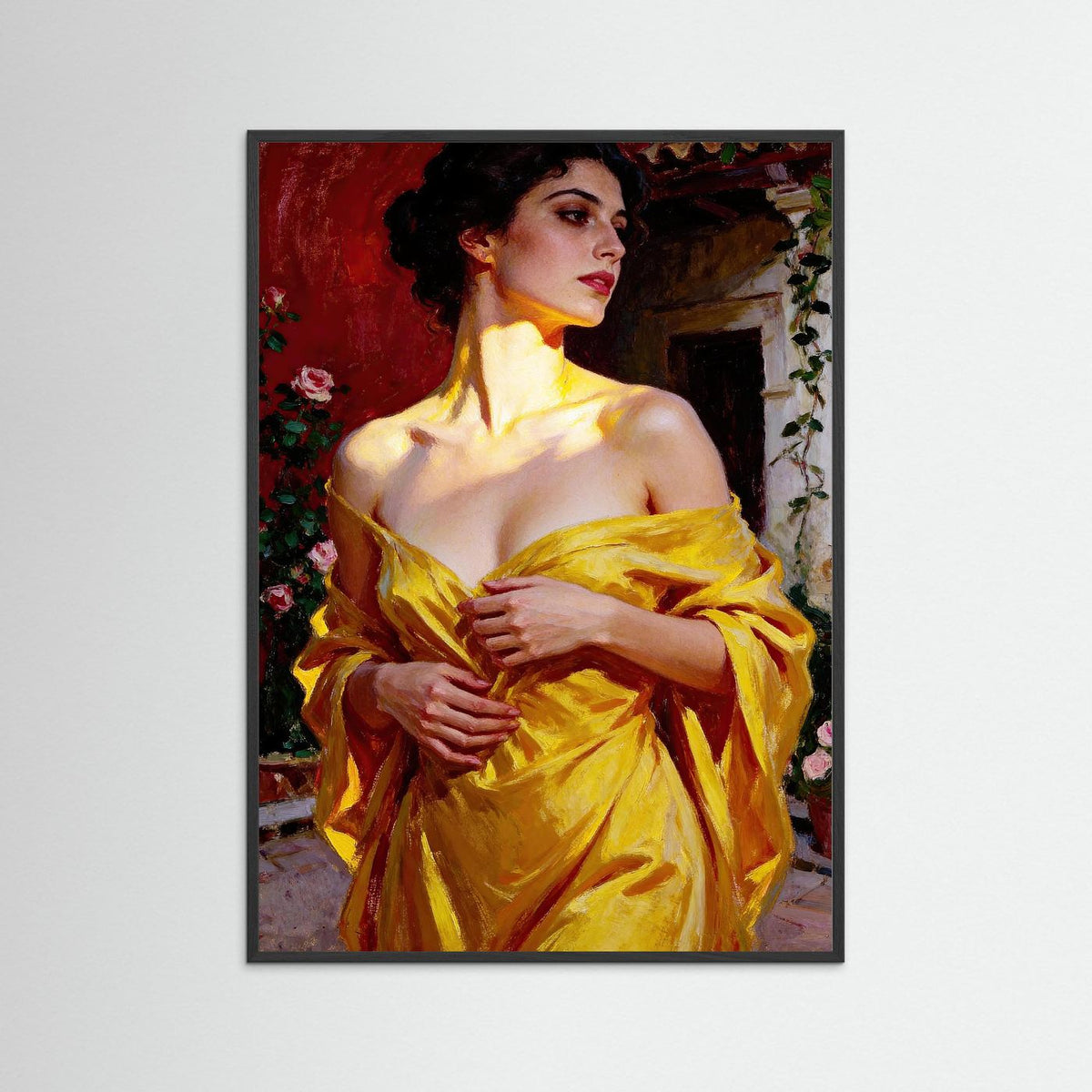 Portrait in Golden Light fine art print – vintage-inspired wall art by Maison Vintage displayed in an interior