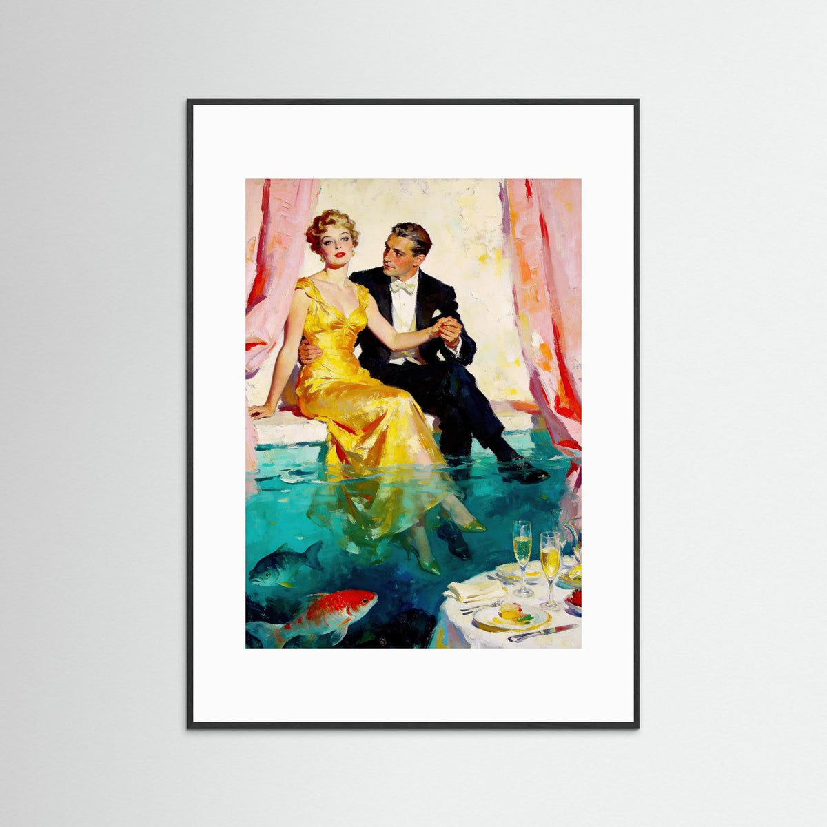 The Diner fine art print – vintage-inspired wall art by Maison Vintage displayed in an interior