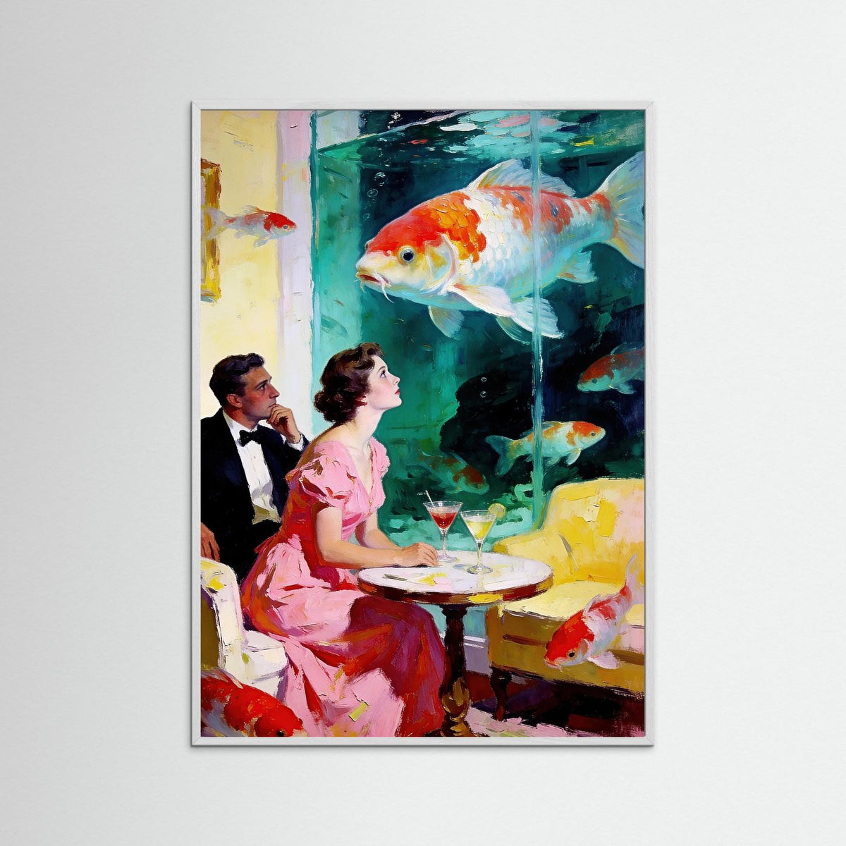 The Koi Lounge fine art print – vintage-inspired wall art by Maison Vintage displayed in an interior