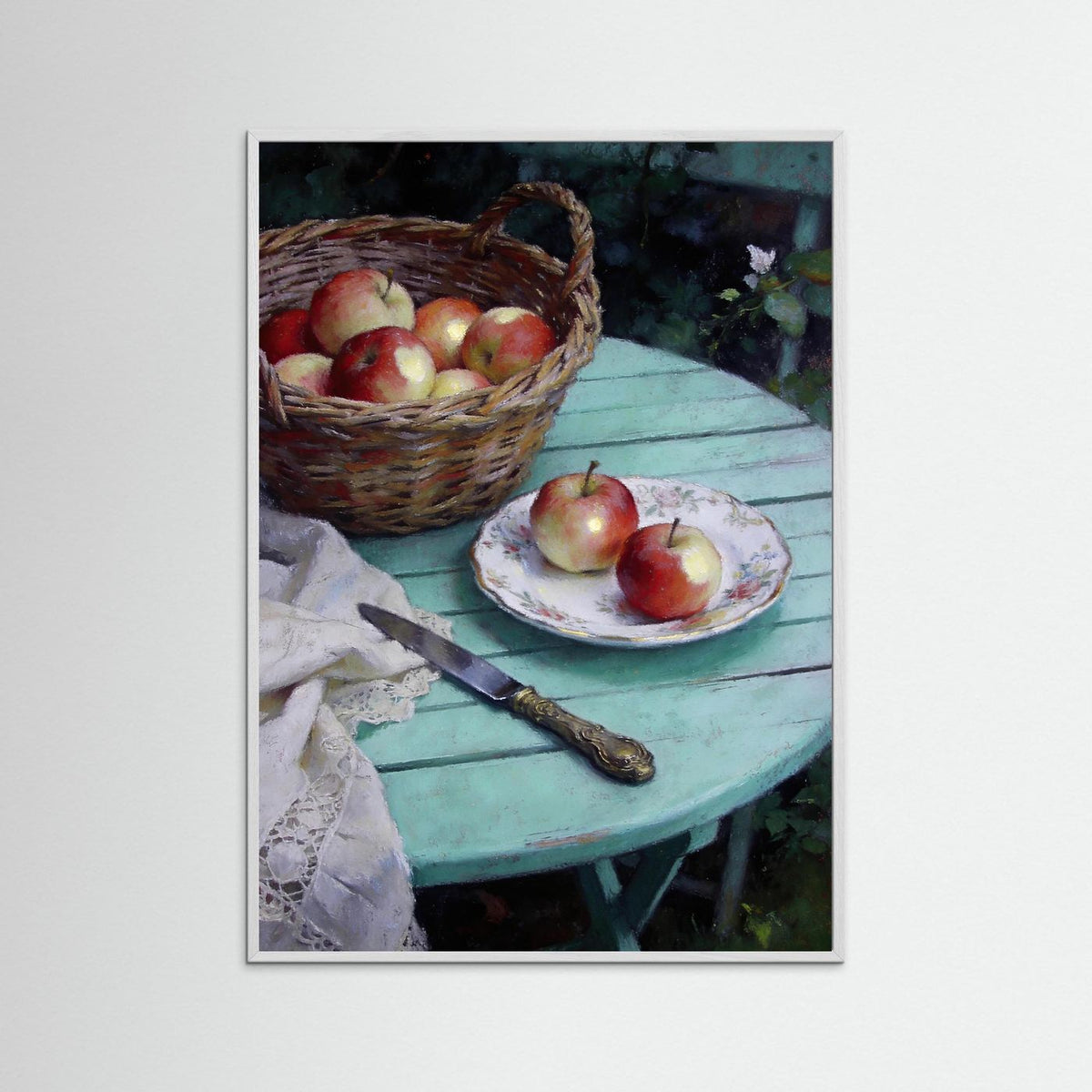 The Orchard Table fine art print – vintage-inspired wall art by Maison Vintage displayed in an interior