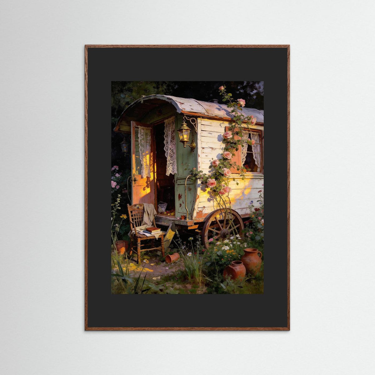 The Rose Caravan fine art print – vintage-inspired wall art by Maison Vintage displayed in an interior