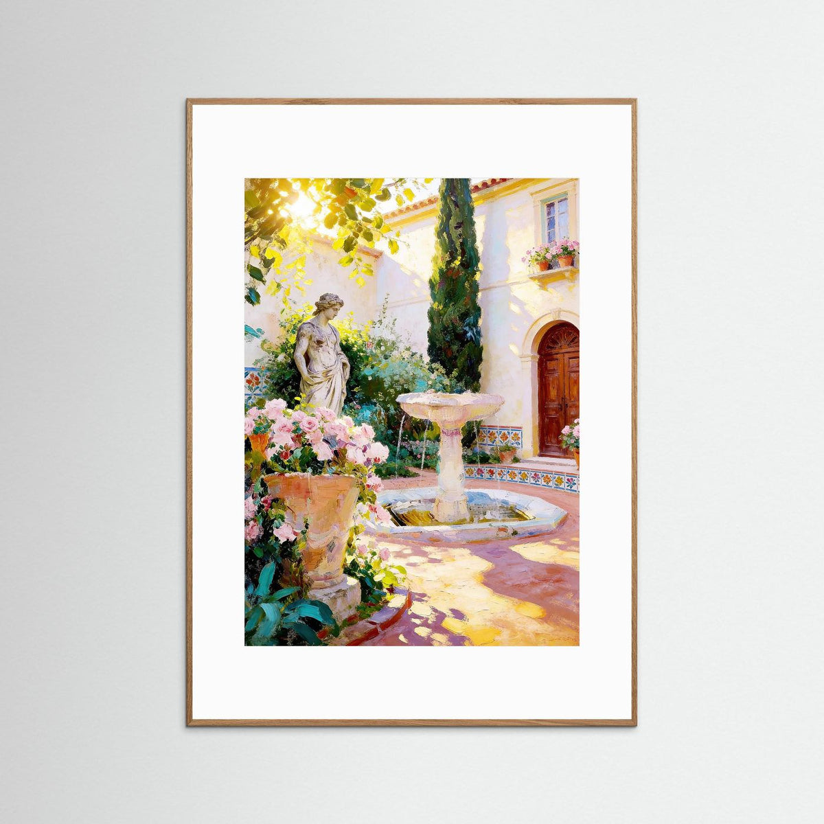 The Fountain Garden fine art print – vintage-inspired wall art by Maison Vintage displayed in an interior
