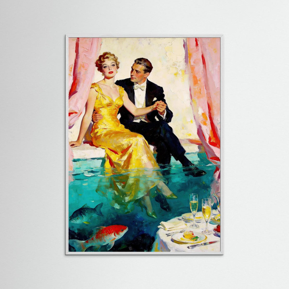 The Diner fine art print – vintage-inspired wall art by Maison Vintage displayed in an interior
