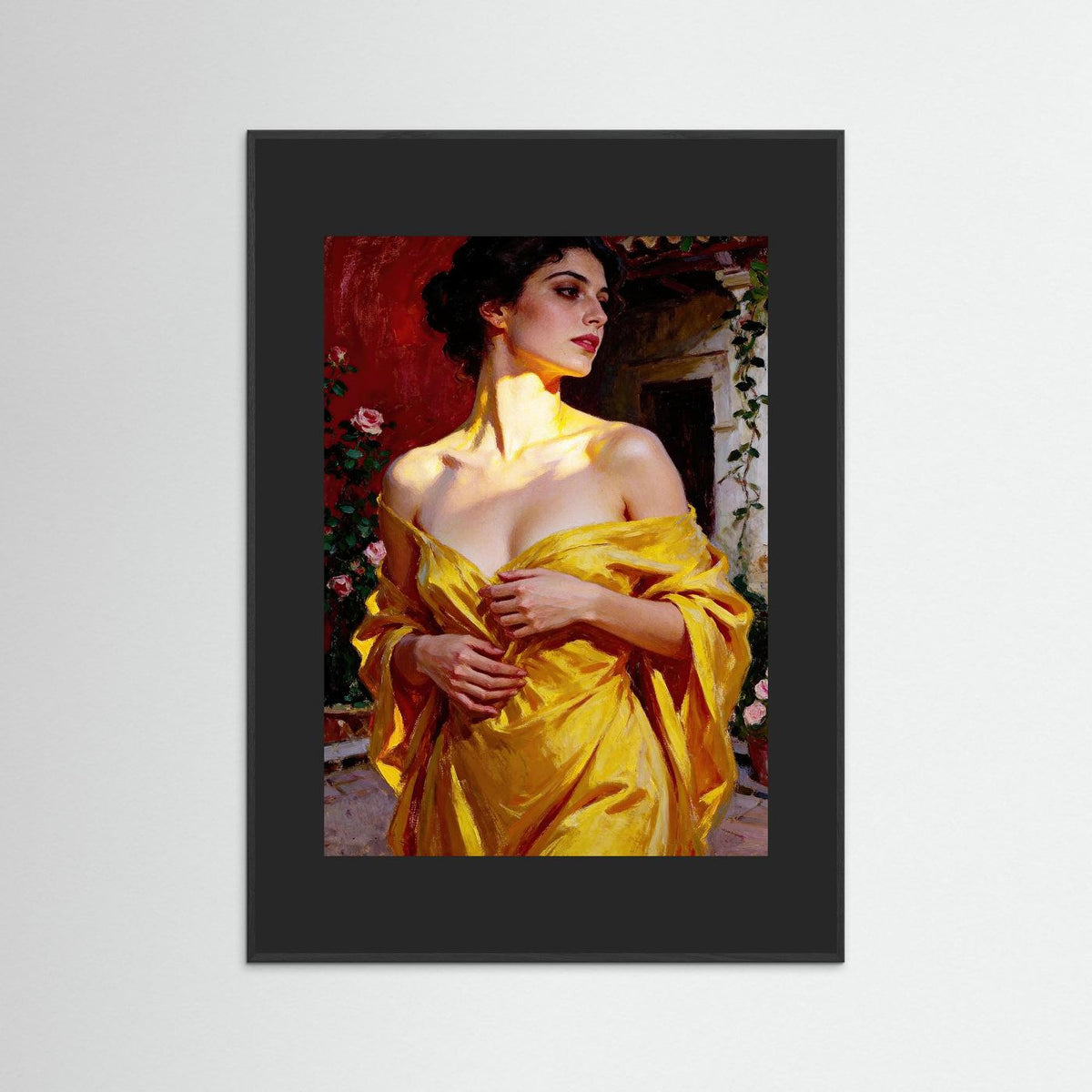 Portrait in Golden Light fine art print – vintage-inspired wall art by Maison Vintage displayed in an interior