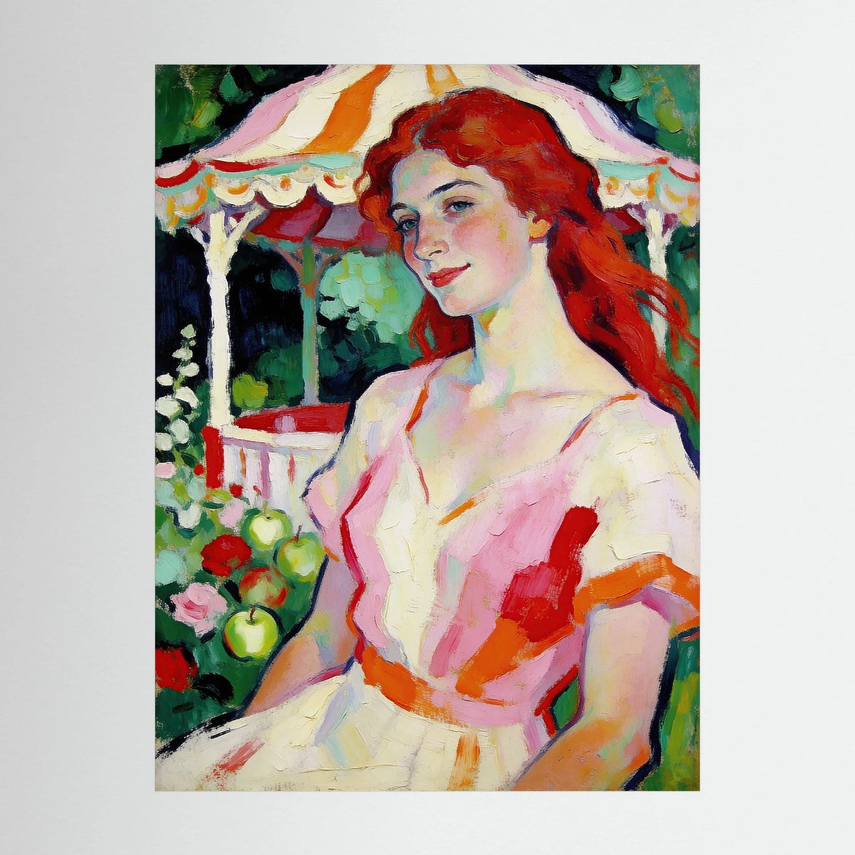 The Apple Girl fine art print – vintage-inspired wall art by Maison Vintage displayed in an interior