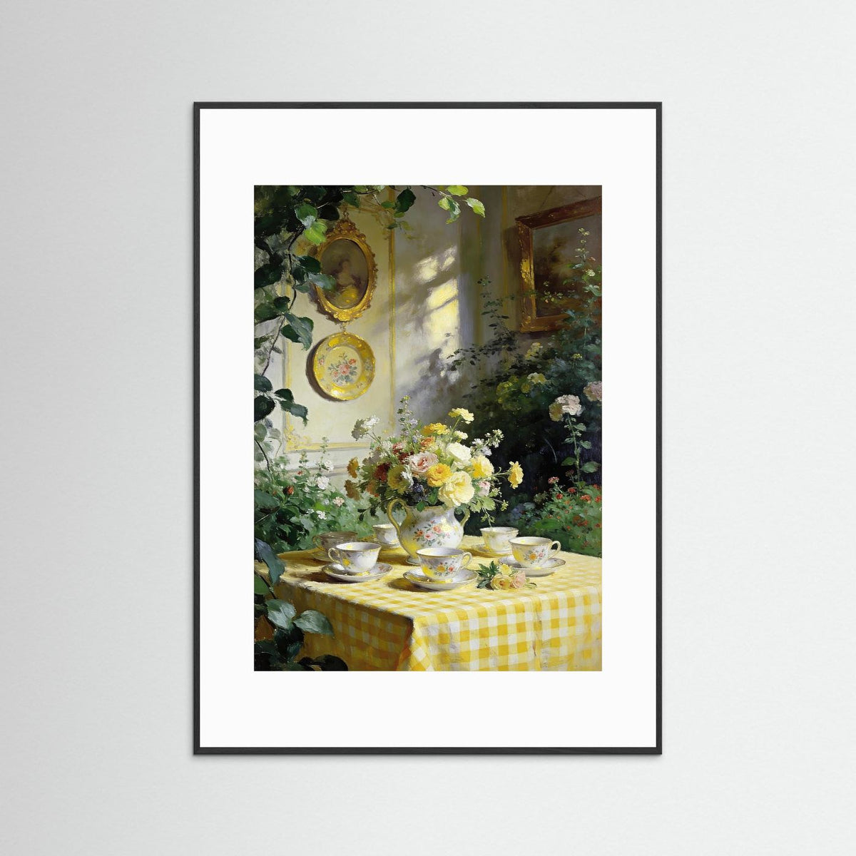 The Cottage Tea Room fine art print – vintage-inspired wall art by Maison Vintage displayed in an interior