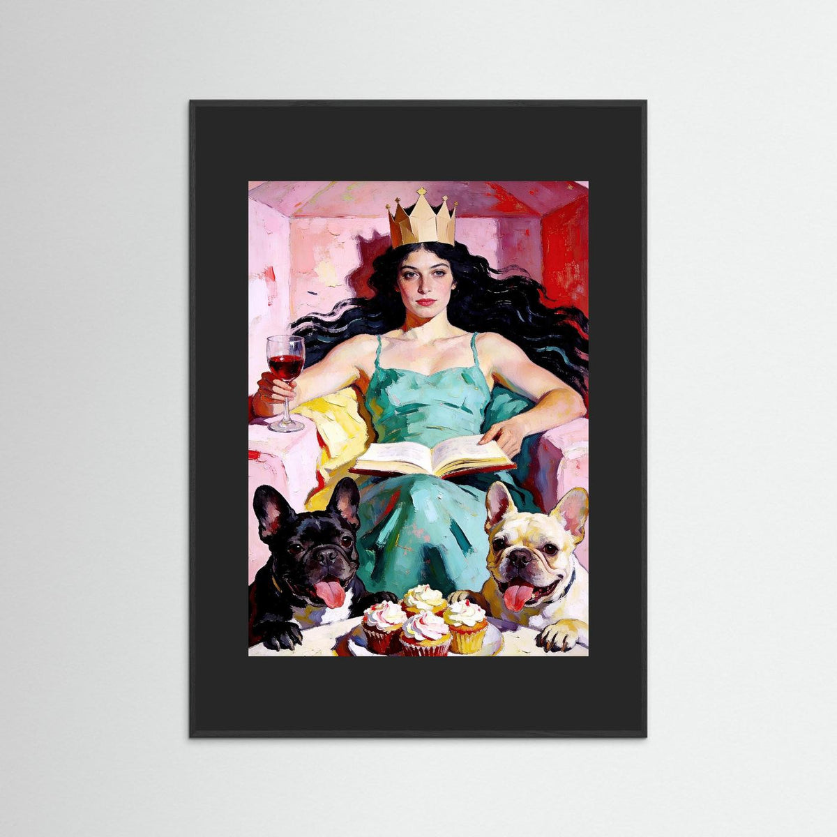 The Whimsical Queen fine art print – vintage-inspired wall art by Maison Vintage displayed in an interior