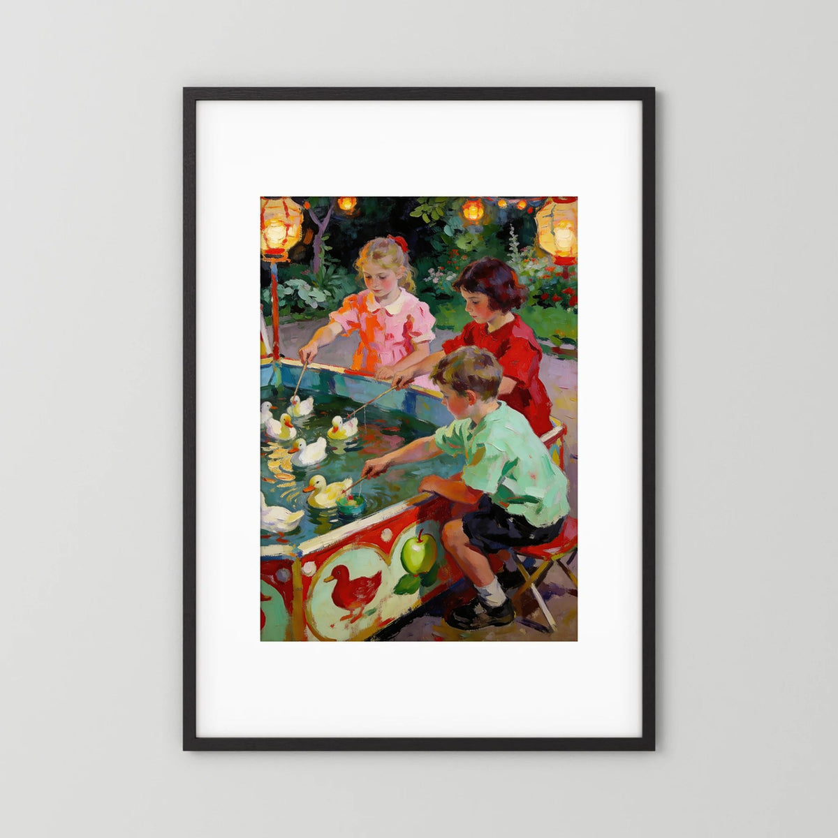 The Duck Pond Game fine art print – vintage-inspired wall art by Maison Vintage displayed in an interior