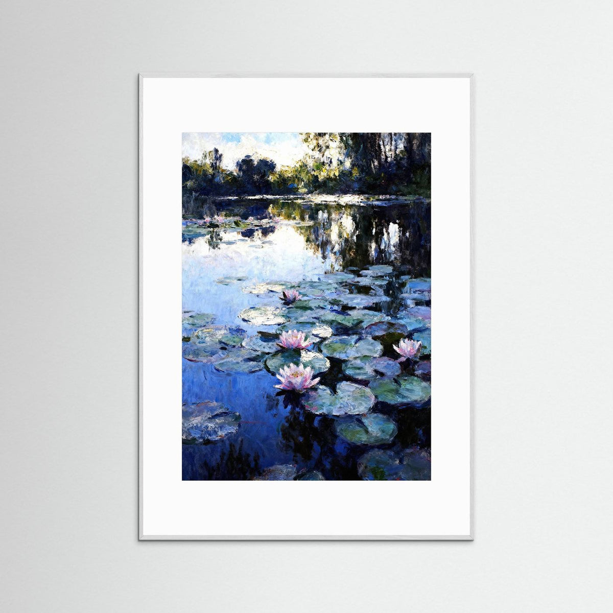 Water Lilies at Dusk fine art print – vintage-inspired wall art by Maison Vintage displayed in an interior