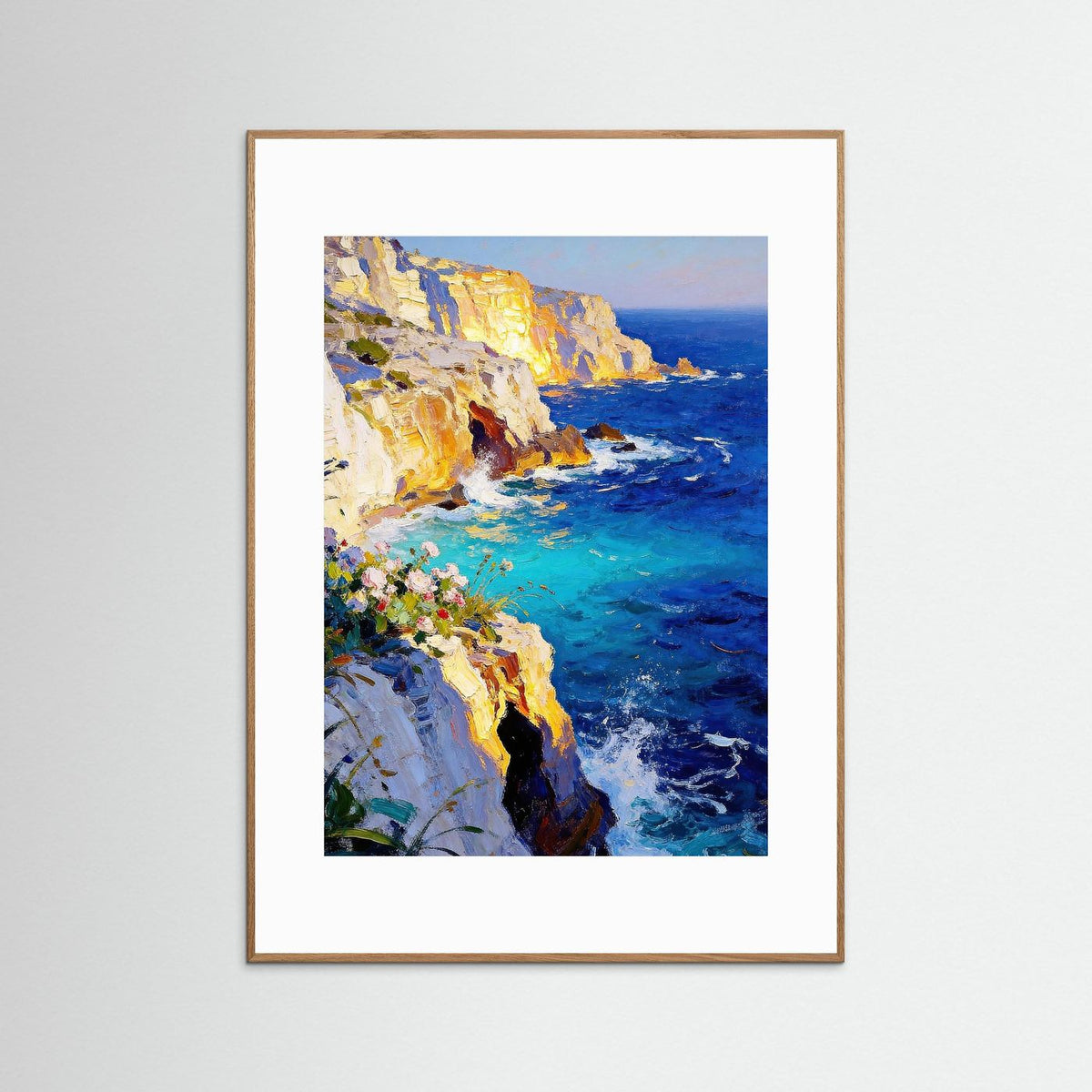 Cliffs of Endless Summer fine art print – vintage-inspired wall art by Maison Vintage displayed in an interior