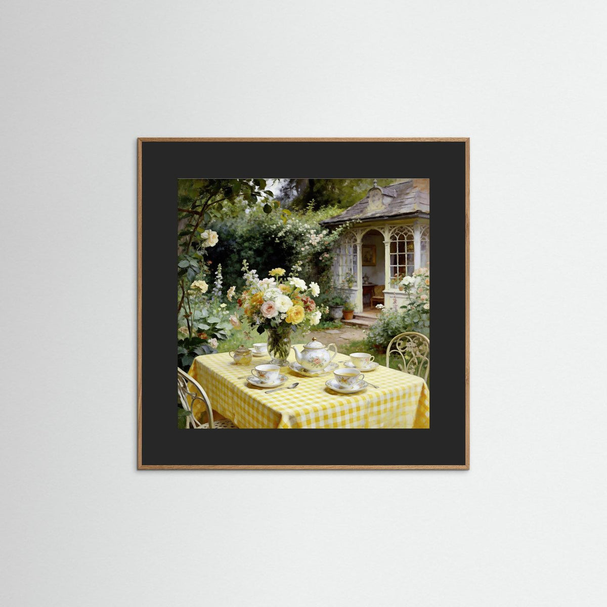 The Garden Tea Party fine art print – vintage-inspired wall art by Maison Vintage displayed in an interior