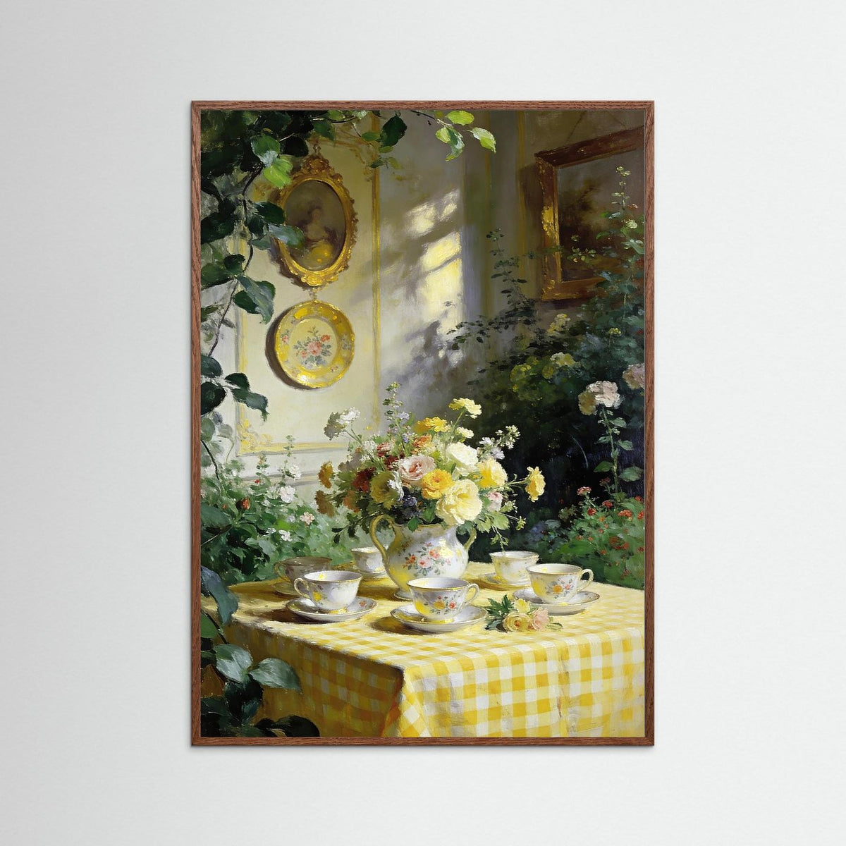 The Cottage Tea Room fine art print – vintage-inspired wall art by Maison Vintage displayed in an interior