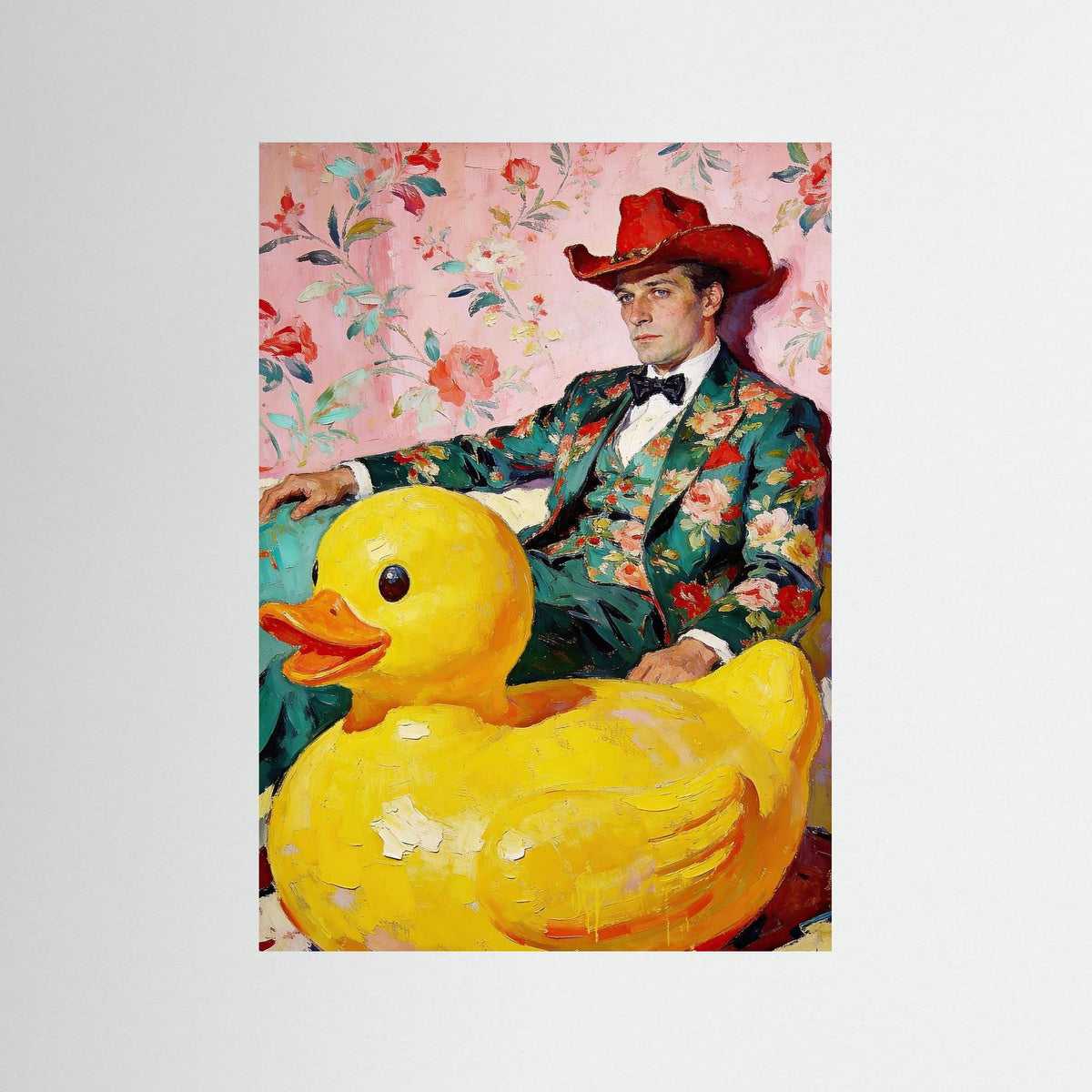 The Whimsical Gentleman fine art print – vintage-inspired wall art by Maison Vintage displayed in an interior