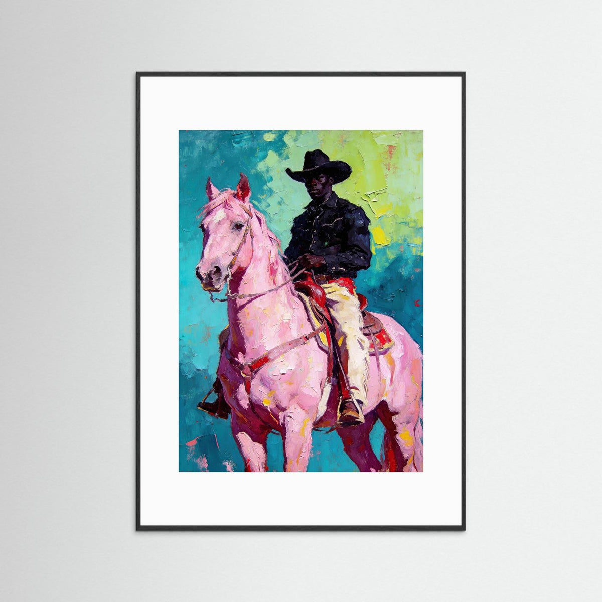 The Pink Stallion fine art print – vintage-inspired wall art by Maison Vintage displayed in an interior