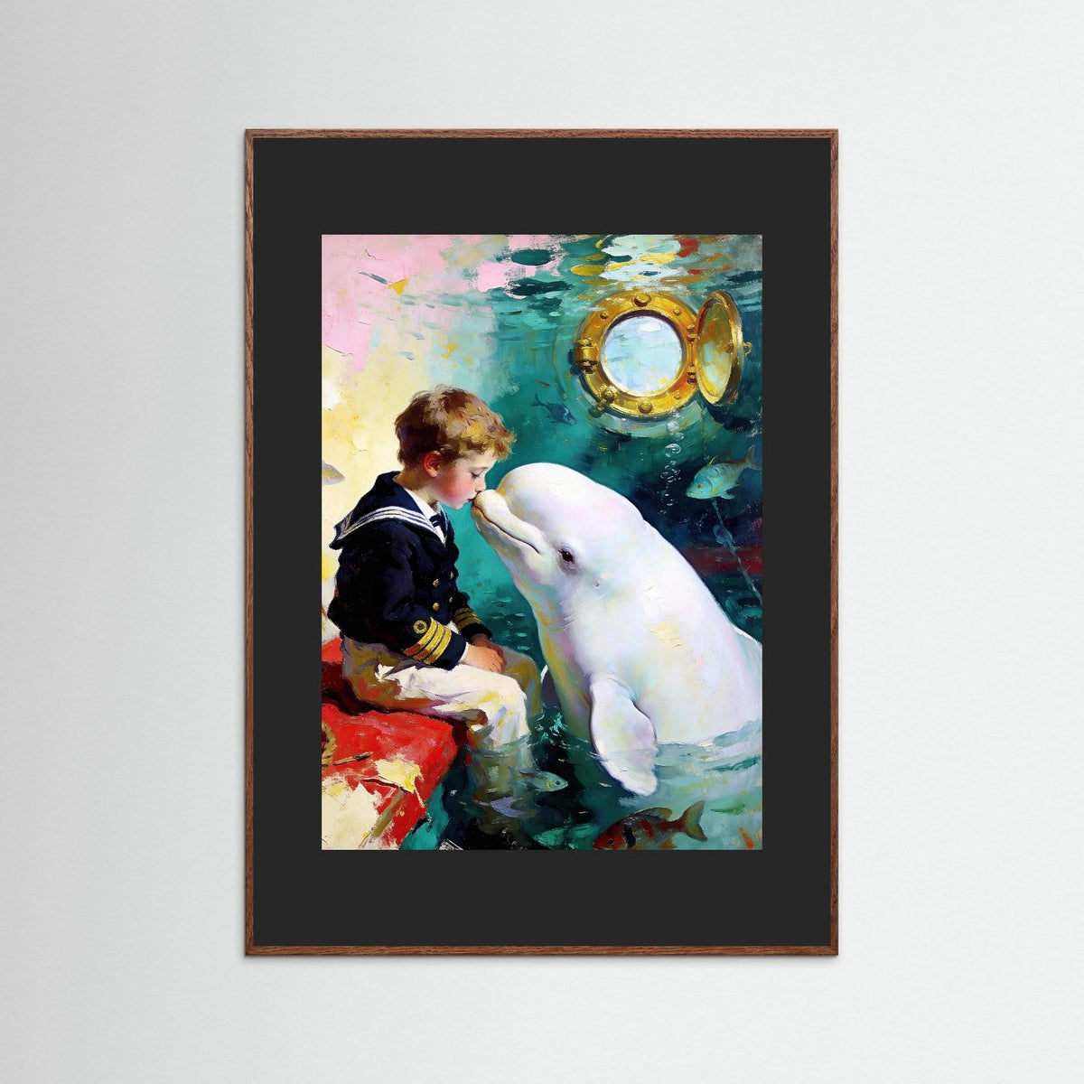 The Kiss fine art print – vintage-inspired wall art by Maison Vintage displayed in an interior