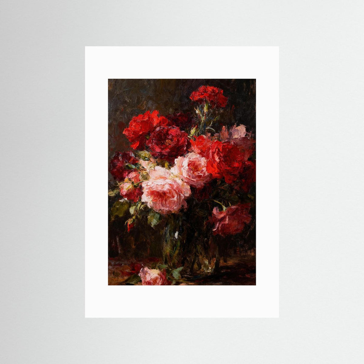 Crimson and Blush fine art print – vintage-inspired wall art by Maison Vintage displayed in an interior