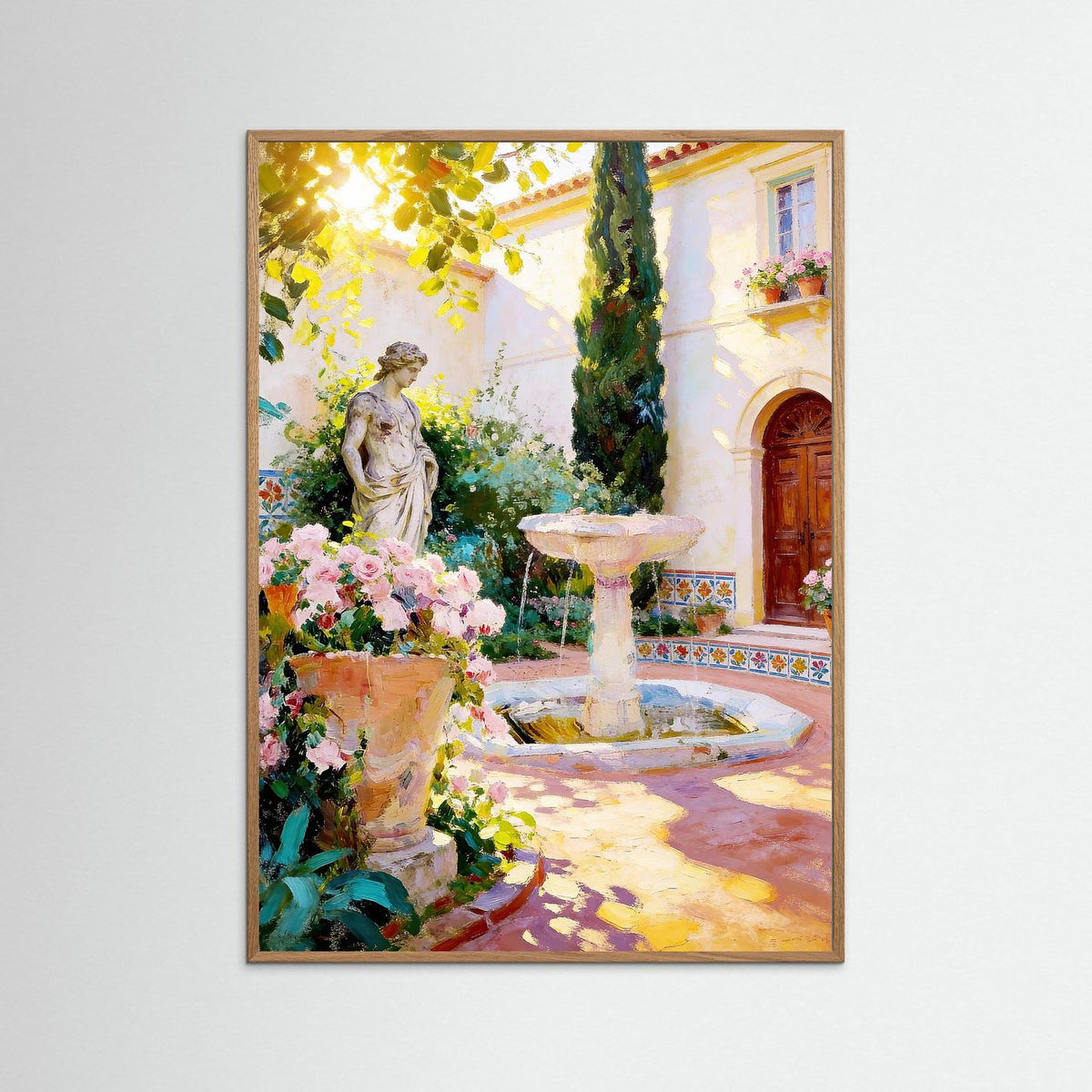 The Fountain Garden fine art print – vintage-inspired wall art by Maison Vintage displayed in an interior