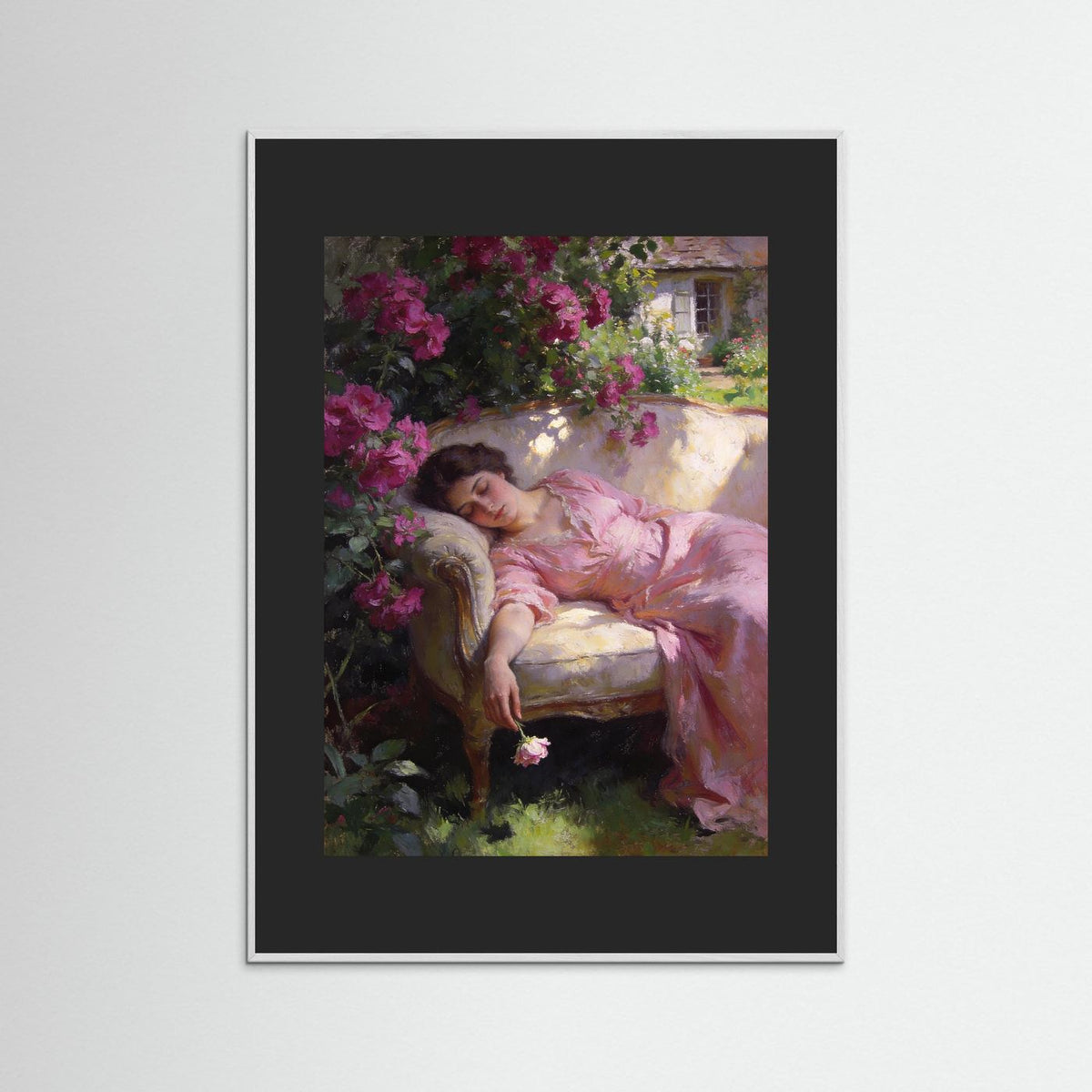 Garden Reverie fine art print – vintage-inspired wall art by Maison Vintage displayed in an interior
