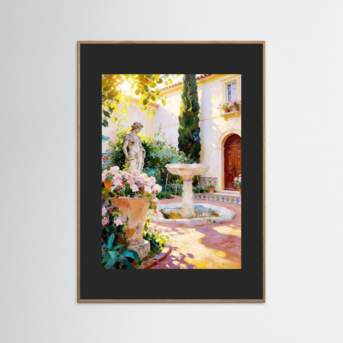 The Fountain Garden fine art print – vintage-inspired wall art by Maison Vintage displayed in an interior